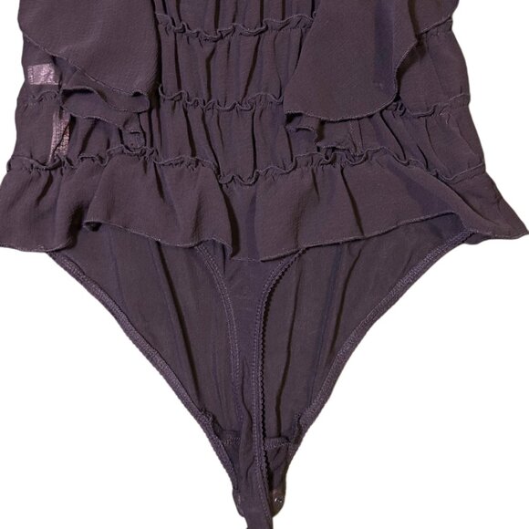 Free People Intimately Black Ruffle Bodysuit – Size M - Picture 7 of 7